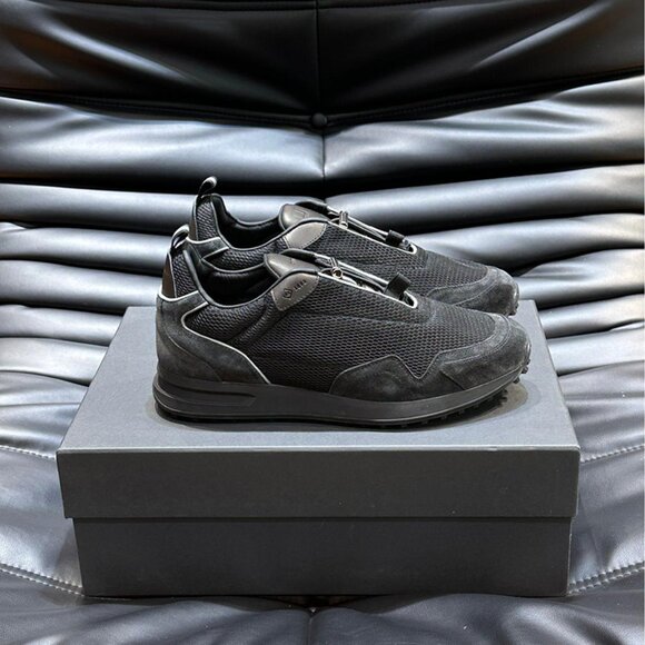 Dunhill Mens Lace-Up Casual Mesh Sneakers Black - Picture 4 of 10